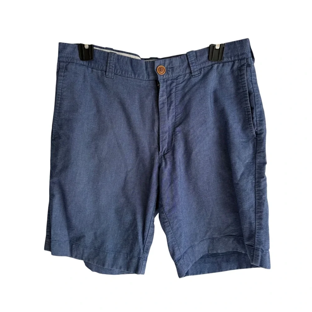 J. CREW‎ Blue Chambray Mens Gramercy Flat Front Preppy Summer Chino Shorts, 31W